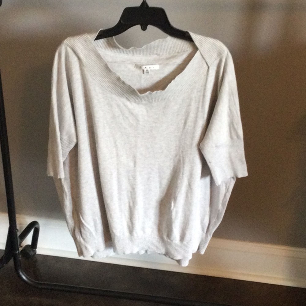 CAbi Light Gray Crew Neck Sweater